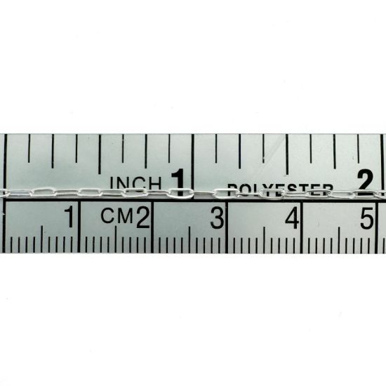 Wholesale 925 Sterling Silver Bulk Chain - 1.5x3.5mm Rectangle Box Paperclip Chain (sold per foot)