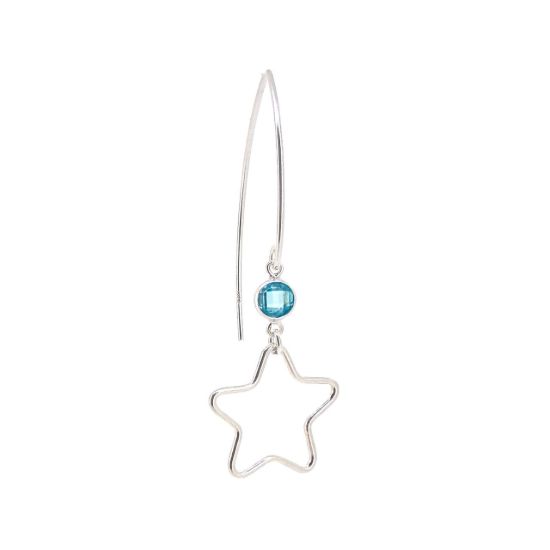 Wholesale Drop Birthstone Earrings with Star Sterling Silver Earrings Wholesale Bulk Birthstone earrings