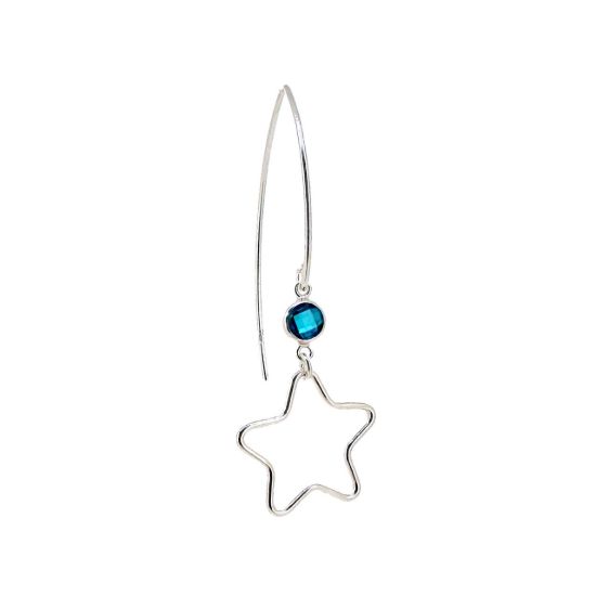 Wholesale Drop Birthstone Earrings with Star Sterling Silver Earrings Wholesale Bulk Birthstone earrings