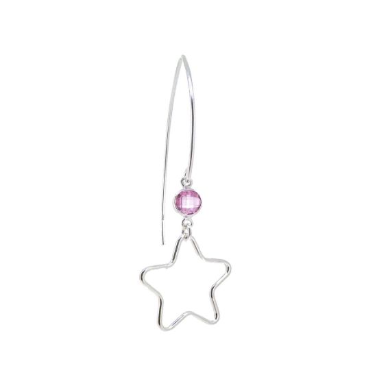 Wholesale Drop Birthstone Earrings with Star Sterling Silver Earrings Wholesale Bulk Birthstone earrings