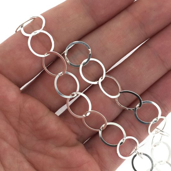 Wholesale 925 Sterling Silver Finished Chain - 10mm Big Flat Circle Chain