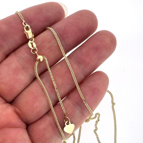 wholesale 14k gold adjustable chain necklace-square wheat chain