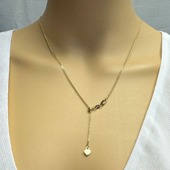 wholesale 14k gold adjustable chain necklace-square wheat chain