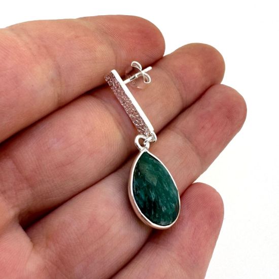 Wholesale Sterling Silver Fancy Textured Bar Birthstone Earrings  