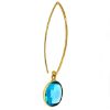Wholesale Gold over Sterling Silver Marquise Earrings  with 14mm Round Bezel Birthstones