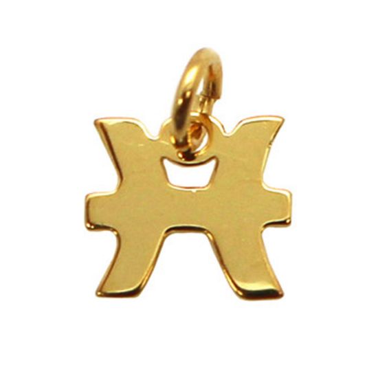 Wholesale Gold Over Sterling Silver Horoscope Charms, Zodiac Sign Pendants (1 pc)