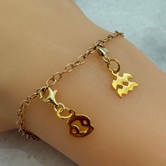 Wholesale Gold Over Sterling Silver Zodiac Horoscope ADD ON Charms with Clasp