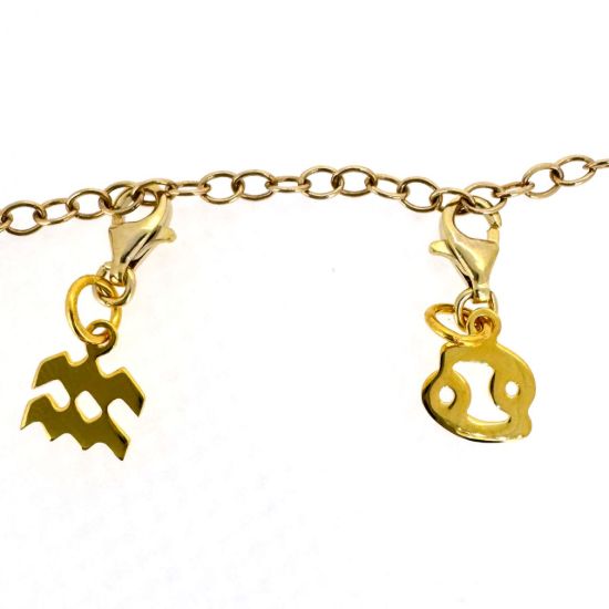 Wholesale Gold Over Sterling Silver Zodiac Horoscope ADD ON Charms with Clasp