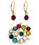 Wholesale Gold over Sterling Silver Lever Back Earrings with 6mm Round Bezel Birthstone
