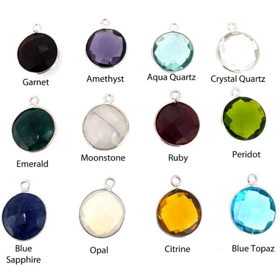 Wholesale Sterling Silver Marquise  Earrings  with 14mm Round Bezel Birthstones