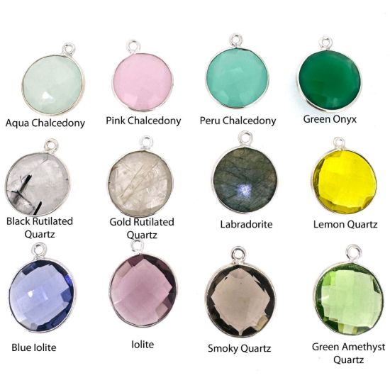 Wholesale Sterling Silver Marquise  Earrings  with 14mm Round Bezel Birthstones