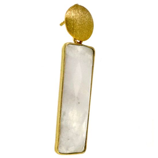 Wholesale Gold over Sterling Silver Fancy Textured Round Earrings with Rectangle Bezel Birthstone Charms