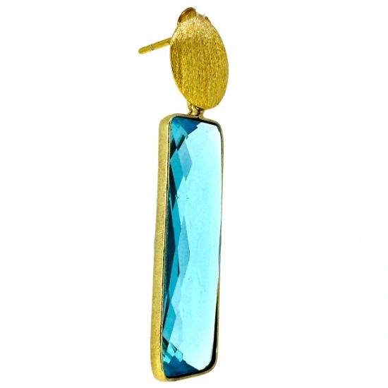 Wholesale Gold over Sterling Silver Fancy Textured Round Earrings with Rectangle Bezel Birthstone Charms