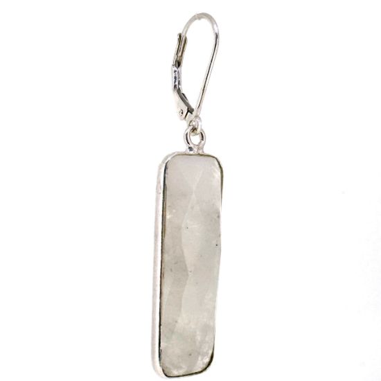 Wholesale Sterling Silver Leverback Earrings with Rectangle Bezel Birthstones