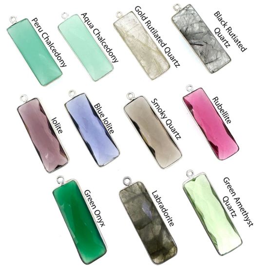 Wholesale Sterling Silver Leverback Earrings with Rectangle Bezel Birthstones