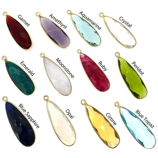 Wholesale Gold over Sterling Silver Fancy Textured Square Earrings with Long Teardrop Birthstone