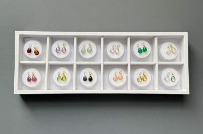 Wholesale Retail Ready Necklace Charm Bar Kit - Tiny Teardrop Natural Birthstone - Pendant Kit #2
