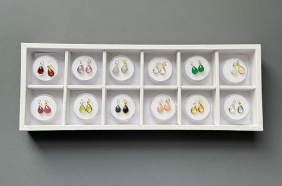 Wholesale Retail Ready Necklace Charm Bar Kit - Tiny Teardrop Natural Birthstone - Pendant Kit #2