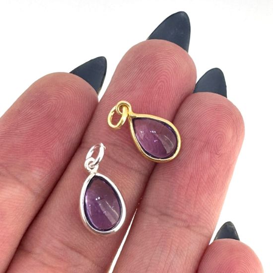 Wholesale Retail Ready Necklace Charm Bar Kit - Tiny Teardrop Natural Birthstone - Pendant Kit #2