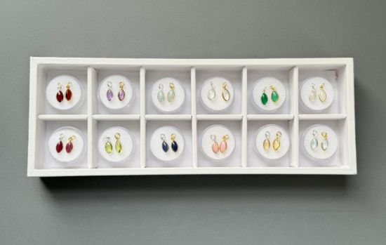 Wholesale Retail Ready Necklace Charm Bar Kit - Tiny Marquise Natural Birthstone - Pendant Kit #5
