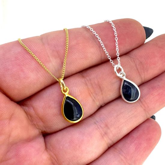 Wholesale Retail Ready Necklace Charm Bar Kit - Tiny Teardrop Natural Birthstone - Pendant Kit #2