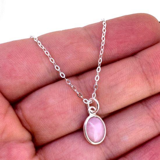 Wholesale Retail Ready Necklace Charm Bar Kit - Tiny Oval Natural Birthstone - Pendant Kit #3