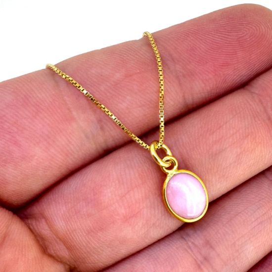 Wholesale Retail Ready Necklace Charm Bar Kit - Tiny Oval Natural Birthstone - Pendant Kit #3
