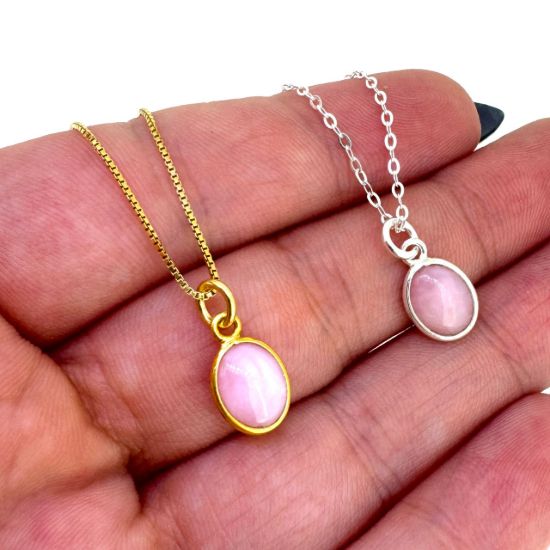 Wholesale Retail Ready Necklace Charm Bar Kit - Tiny Oval Natural Birthstone - Pendant Kit #3