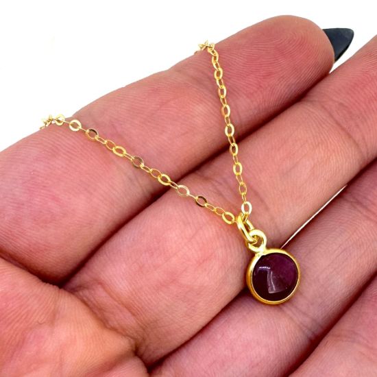 Wholesale Retail Ready Necklace Charm Bar Kit - Tiny Round Natural Birthstone - Pendant Kit #4