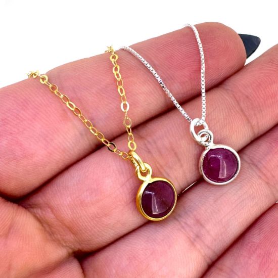 Wholesale Retail Ready Necklace Charm Bar Kit - Tiny Round Natural Birthstone - Pendant Kit #4