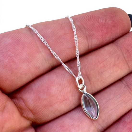 Wholesale Retail Ready Necklace Charm Bar Kit - Tiny Marquise Natural Birthstone - Pendant Kit #5