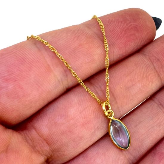Wholesale Retail Ready Necklace Charm Bar Kit - Tiny Marquise Natural Birthstone - Pendant Kit #5