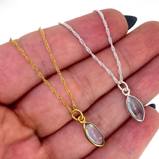 Wholesale Retail Ready Necklace Charm Bar Kit - Tiny Marquise Natural Birthstone - Pendant Kit #5
