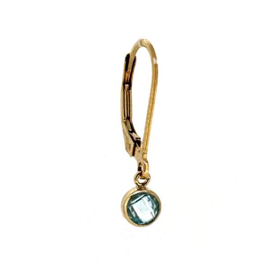 Wholesale 14K Gold Filled 4mm AAA CZ Bezel Birthstone Leverback Earrings 