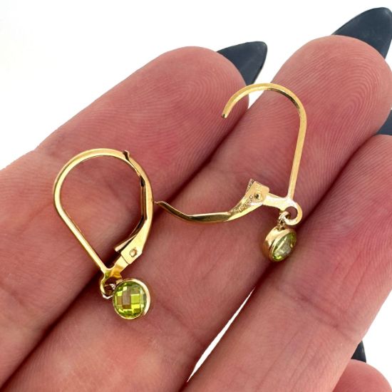 Wholesale 14K Gold Filled 4mm AAA CZ Bezel Birthstone Leverback Earrings 