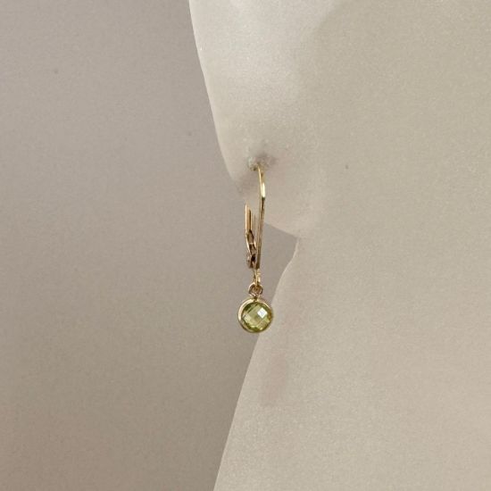 Wholesale 14K Gold Filled 4mm AAA CZ Bezel Birthstone Leverback Earrings 