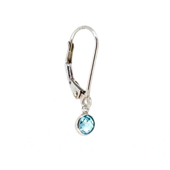 Wholesale 925 Sterling Silver 4mm AAA CZ Bezel Birthstone Leverback Earrings