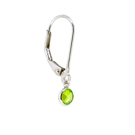 Wholesale 925 Sterling Silver 4mm CZ Bezel Birthstone Leverback Earrings