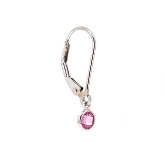 Wholesale 925 Sterling Silver 4mm CZ Bezel Birthstone Leverback Earrings