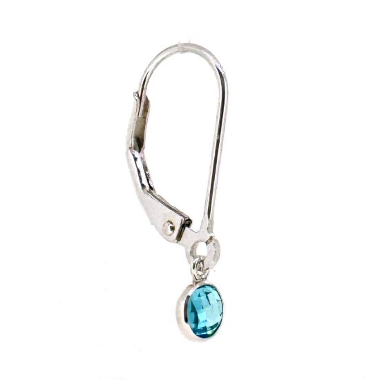Wholesale 925 Sterling Silver 4mm AAA CZ Bezel Birthstone Leverback Earrings