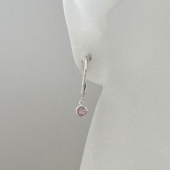 Wholesale 925 Sterling Silver 4mm AAA CZ Bezel Birthstone Leverback Earrings