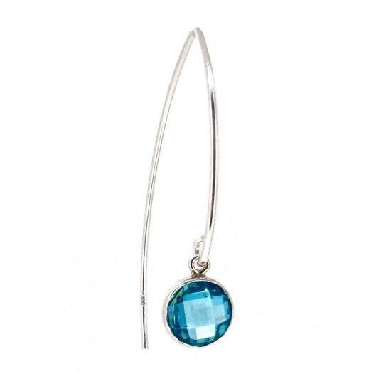 Wholesale 925 Sterling Silver Marquise Earrings with 6mm Round AAA CZ Bezel Birthstones