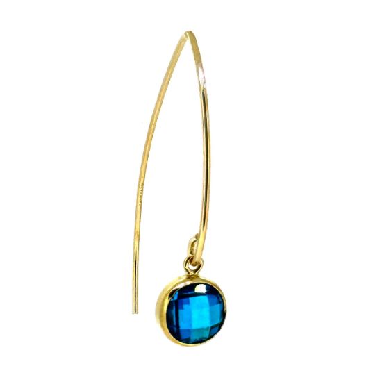 Wholesale 1/20 14K Gold Filled Marquise Earrings with 6mm Round AAA CZ Bezel Birthstones