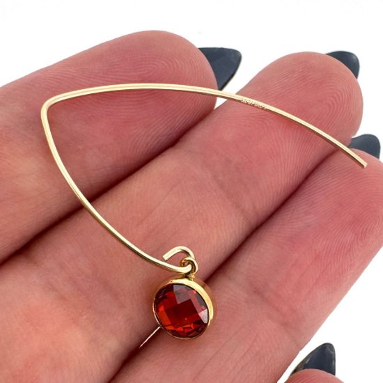 Wholesale 1/20 14K Gold Filled Marquise Earrings with 6mm Round AAA CZ Bezel Birthstones