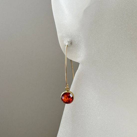 Wholesale 1/20 14K Gold Filled Marquise Earrings with 6mm Round AAA CZ Bezel Birthstones