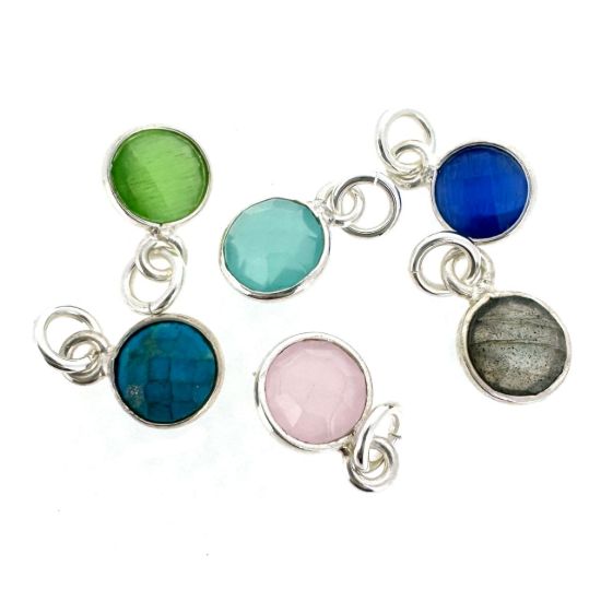 Wholesale Retail Ready Necklace Charm Bar Kit - 6mm Tiny Round Bezel - Pendant Kit #7