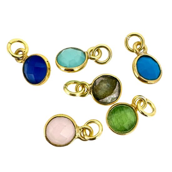Wholesale Retail Ready Necklace Charm Bar Kit - 6mm Tiny Round Bezel - Pendant Kit #7