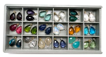 Wholesale Retail Ready Necklace Charm Bar Kit - 13*18mm Teardrop Bezel - Pendant Kit #8