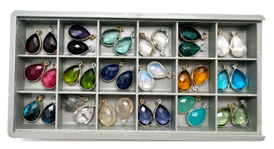 Wholesale Retail Ready Necklace Charm Bar Kit - 13*18mm Teardrop Bezel - Pendant Kit #8