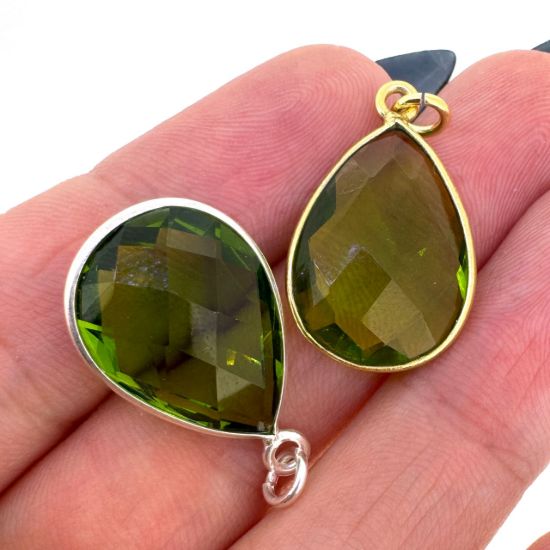 Wholesale Retail Ready Necklace Charm Bar Kit - 13*18mm Teardrop Bezel - Pendant Kit #8